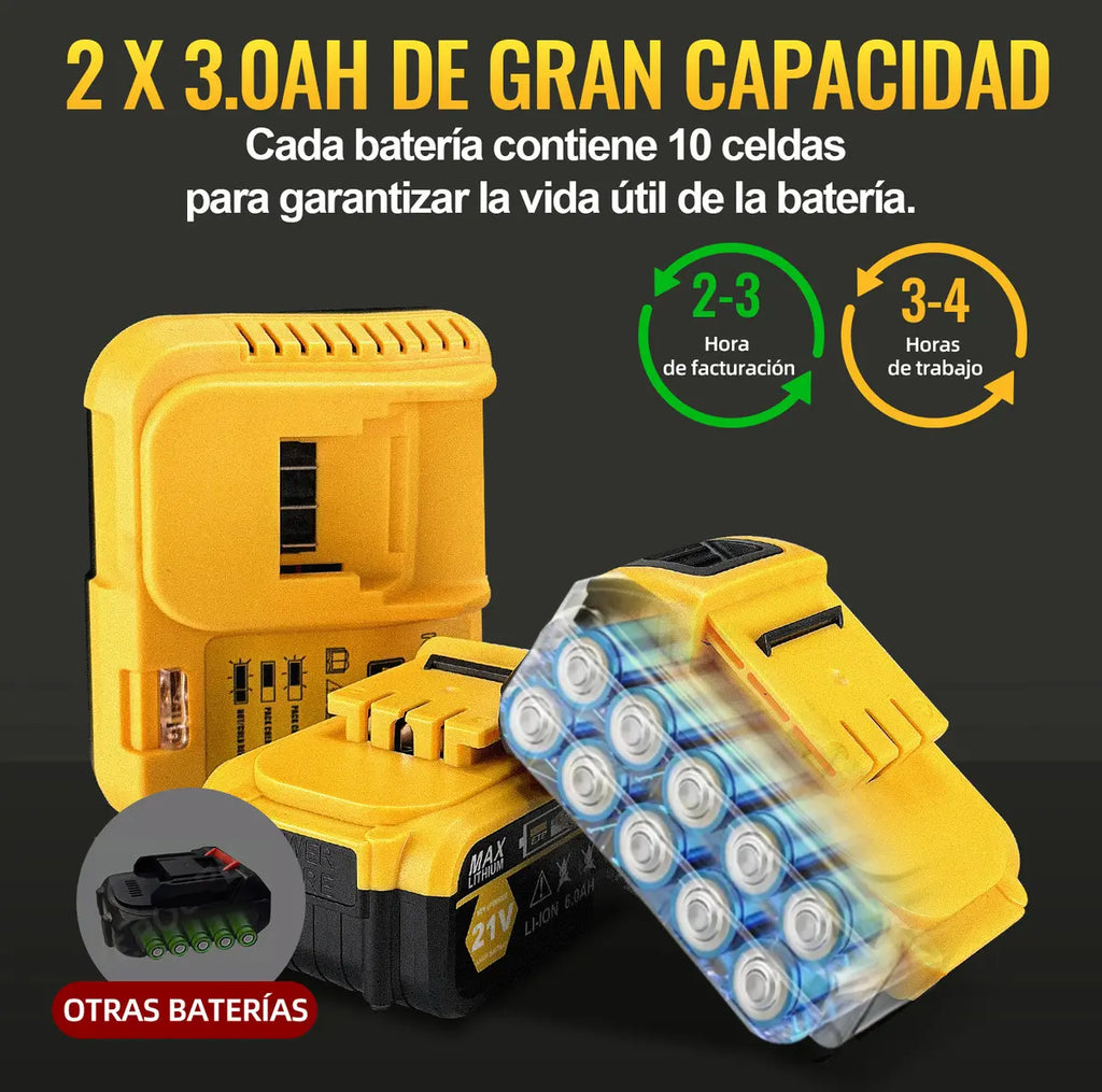 SET DE TALADRO Y TALADRO DE IMPACTO 2 BATERIAS MQ68