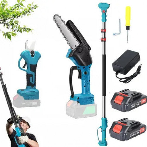 SET JARDINERO- CORTACESPED-TIJERA-MOTOSIERRA ( 3 PZ/ 2 BATERIAS DE 48V